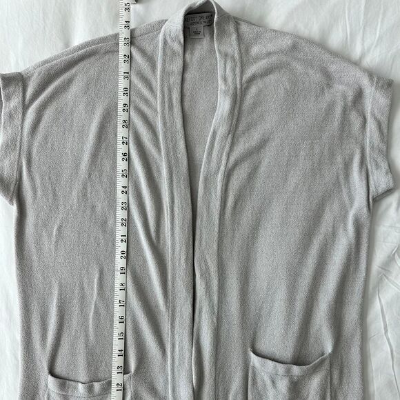Barefoot Dreams Cozychic Ultra Lite Gray Knit Cardigan Size Large - Picture 4 of 7